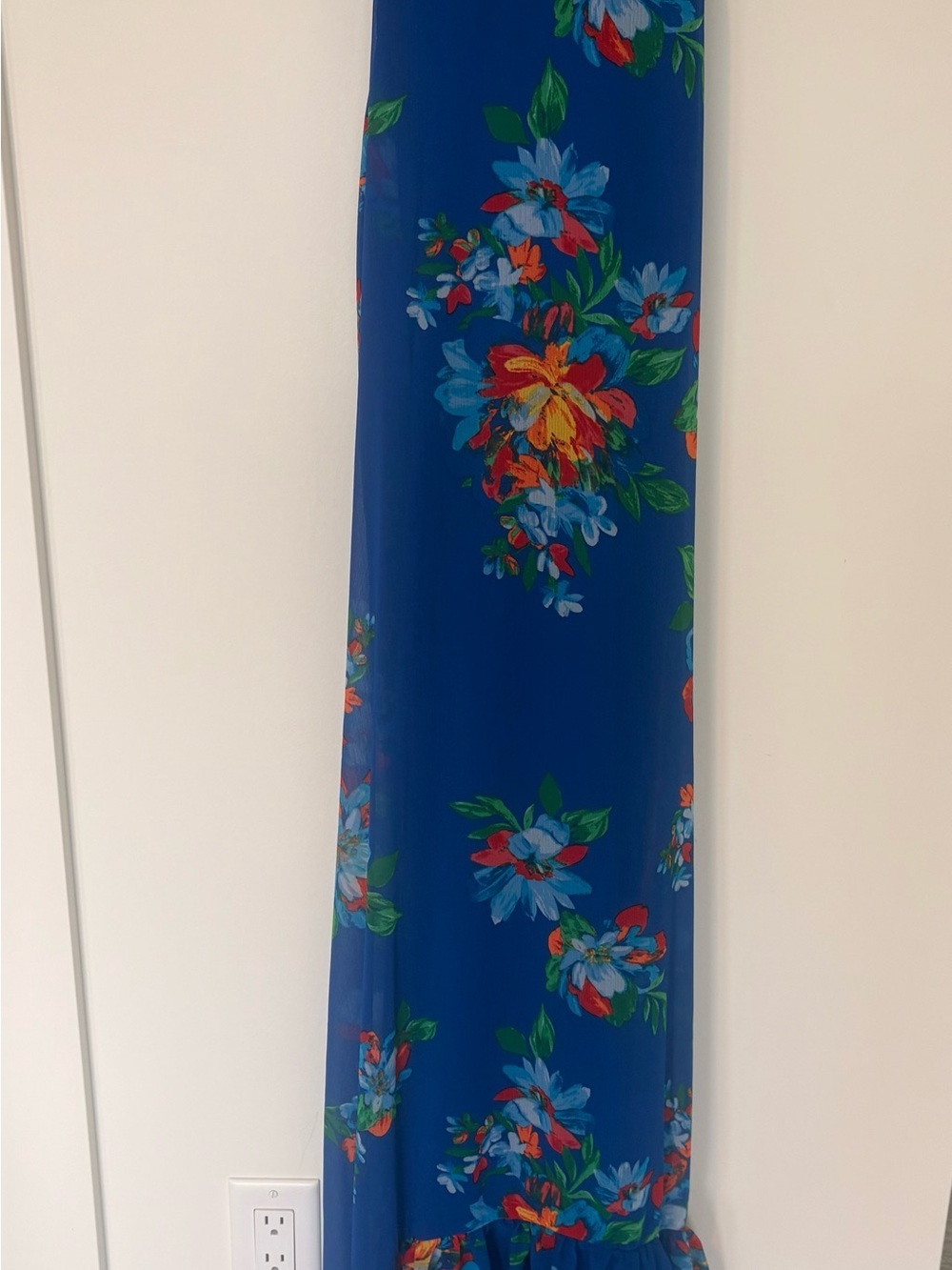 Ralph Lauren Royal Blue Floral High-Low Maxi Dress - Picture 2 of 8